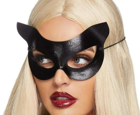 Leg Avenue Vinyl Cat Mask - O/S - Black