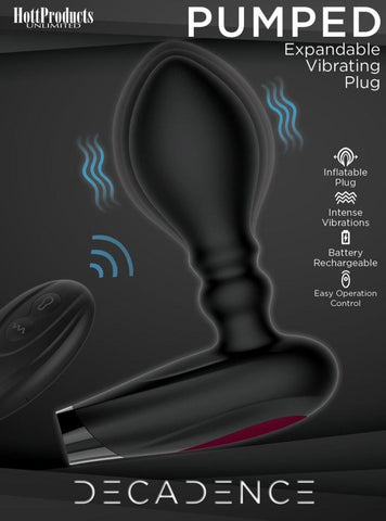 Decadence - Pumped Silicone Expandable Butt Plug with Remote Control