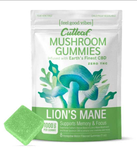 Cutleaf- Lions Mane - Mushroom Gummies - Zero THC